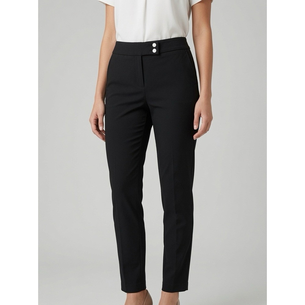 DKNY Black Slim Ankle Pants Womens 8 Stretch Career Office Dress Pants Cropped